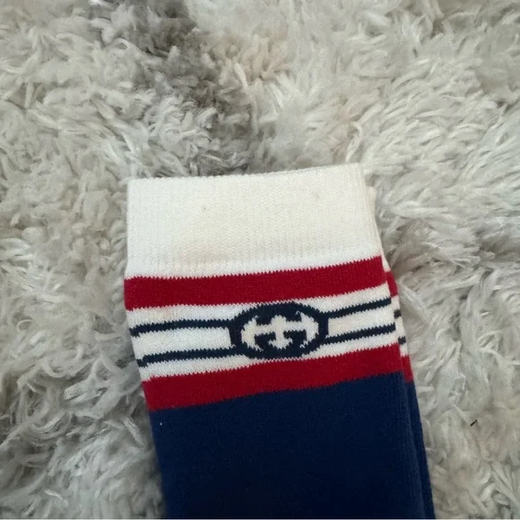 Gucci Blue Casual Socks with Ribbed Texture - Picture 2 of 4